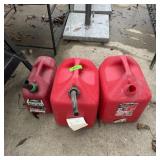 3 Gas Cans, Two 5-gallon And One 2-gallon