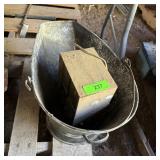 Coal Bucket And Antique Radio