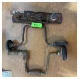 Two Antique Drill Braces And Vintage Plane