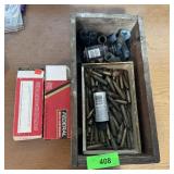 Wooden Ammo Box, With Brass Shells