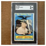 1959 Topps Mickey Mantle Card, Graded