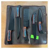 5-piece Damascus Kitchen/camping Knife Set, With C