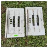 Two Oak Porcelain Gas Pump Covers