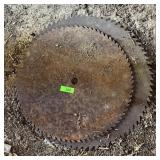 Two Antique Saw Blades, Approx. 20"