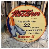 30" Western 22 Ammo Porcelain Sign