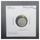 1852 Three Cent Silver Piece