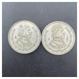 Two Mexico silver coins