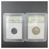 Two miscellaneous slab coins