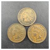 1900, 1901, And 1902 Indian Head Cents