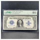 1923 Large Silver Certificate, graded 64
