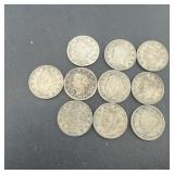 Bag of miscellaneous Shield Nickels
