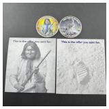 Two painted Kennedy Half Dollars