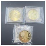 Miscellaneous gold-plated tokens