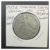 1917-D Standing Liberty Half Dollar, Key, Only 765