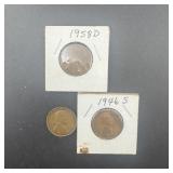 1958 and 1946-S Wheat Cents