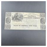 1860 $20 New Orleans Canal Bank note, uncirculated