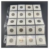 Sheet of miscellaneous date Buffalo Nickels