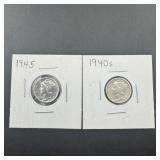 Two Uncirculated Mercury Dimes