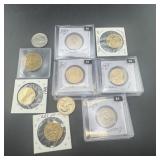 Bag of (10) $1 Presidential Dollars and Susan B. A