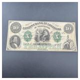 Rare 1860 $10 Citizens Bank of Louisiana note, sig