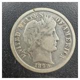1898 Barber Dime, higher grade