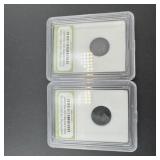 Two miscellaneous Roman Empire coin fragments
