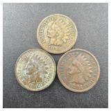 1891, 1892, And 1893 Indian Head Cents