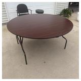 5-Foot Round Folding Conference Table; Round foldi