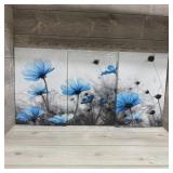 3 wall prints of flowers - new