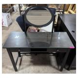 Makeup Stand With Mirror & Glass Top