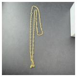 Serling Silver Gold Vermeil Chain .925 Italy, 24"