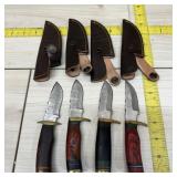 Four-Piece Damascus 6-Inch Hunting Knife Set