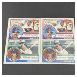 Four error baseball cards; includes two Reggie Jac