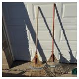 Lawn Rakes (2); Two 24-inch bamboo lawn rakes.
