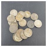 Lot Of 18 Buffalo Nickels; No Dates Visible