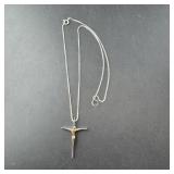 Sterling Silver Cross Necklace Cu .925 18, , 3.6 G