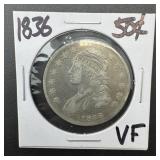 1836 Capped Bust Silver Half Dollar