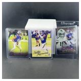 Three Justin Jefferson Rookie Football Cards