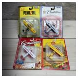 (4) Ertl Toy Planes - Campbells, Motor Oil Co, Pel