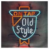 Old Style On Tap Neon Beer Sign-15" X 20". Real