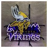 Minnesota Vikings Real Glass Neon Sign, 17"x17",
