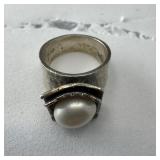 Silpada Sterling Silver Pearl Ring .925 7-1/2, , 1