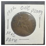1932 Great Britain Large Penny