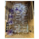 Lot Of 20 Clear Glass Wine And Dessert Stem Glasse