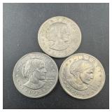 Three 1979 Susan B. Anthony One Dollar Coins; Coll