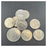 1976 Bicentennial Eisenhower Dollar And Nine 1980s