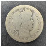 1914-b Barber Quarter