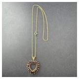 Ross Simons Ruby Heart Necklace RS .925 18, , 5.1