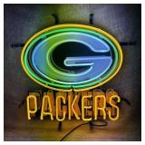 Green Bay Packers 20"x16" Real Glass Neon Sign,