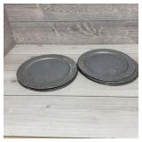 Galvanized metal serving trays/chargers - new - 8